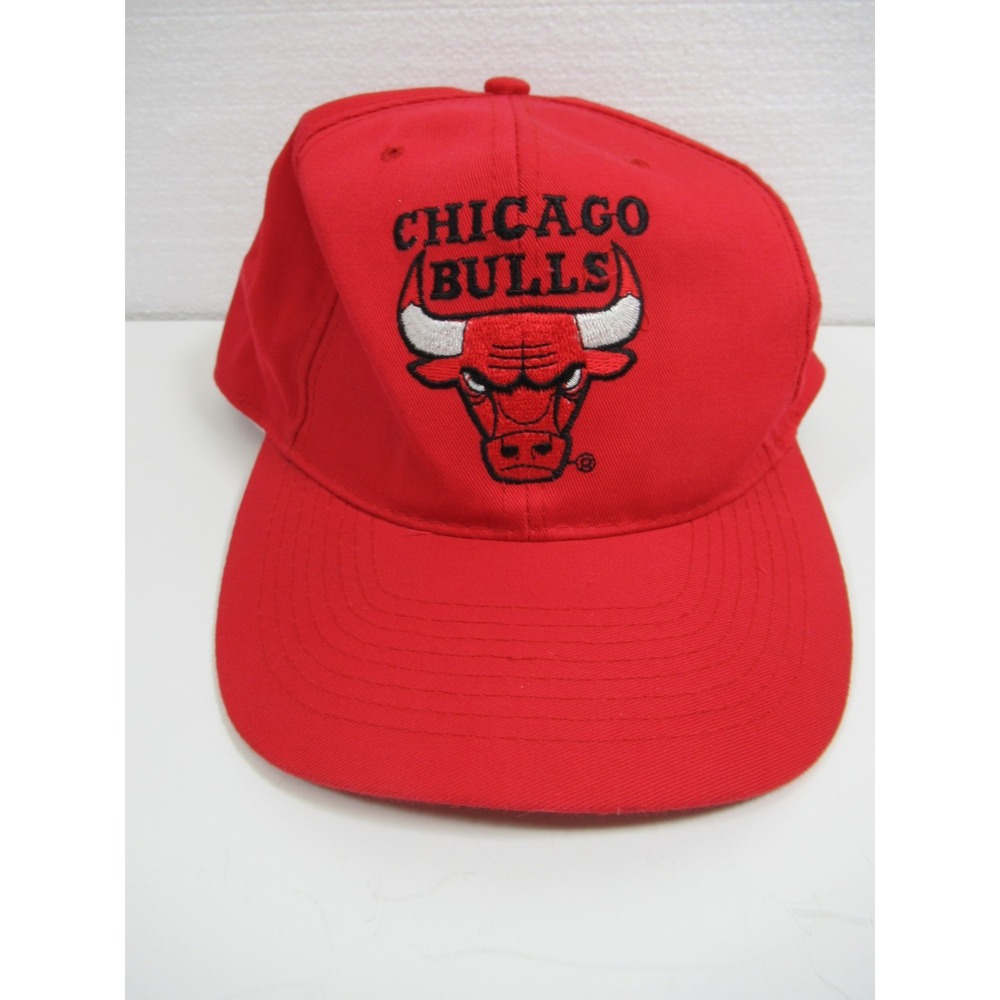 Vintage 90s Chicago Bulls Snapback Hat Red Embroidered Otto NBA Basketball